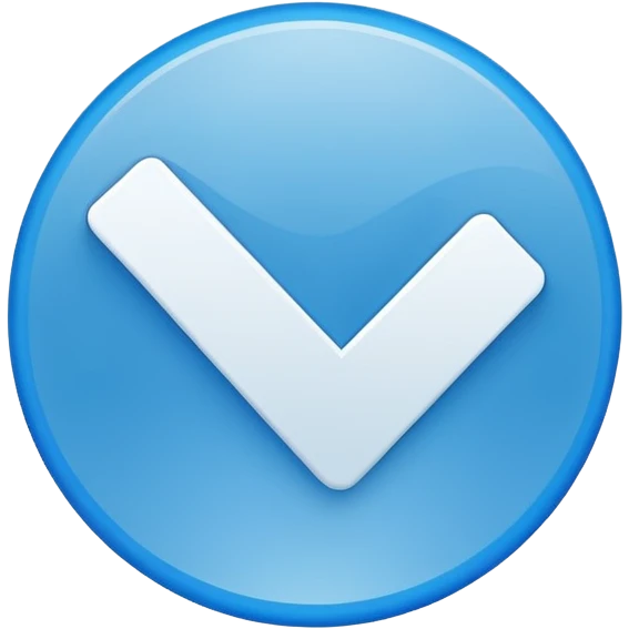 White checkmark with blue circle rounded emoji