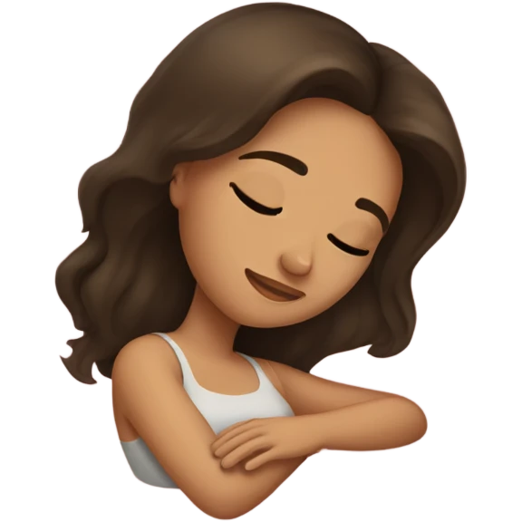Brunette girl sleeping emoji