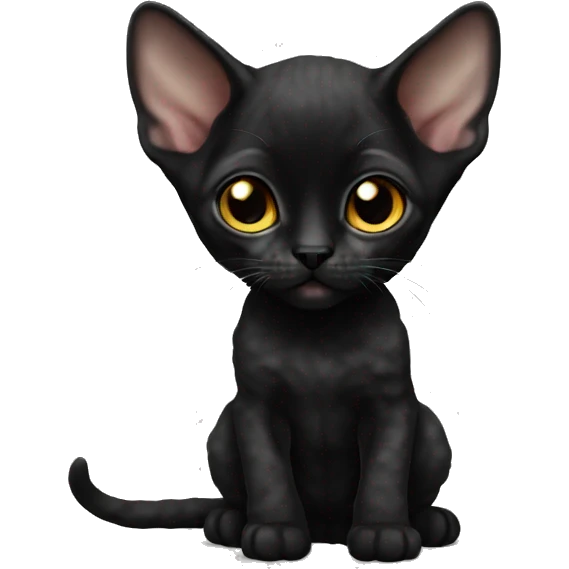  Black Devon Rex kitten emoji