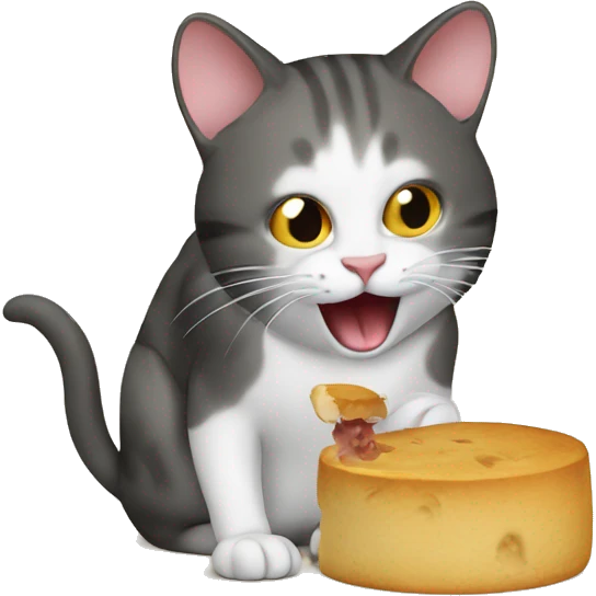 Cat eating a mouse emoji