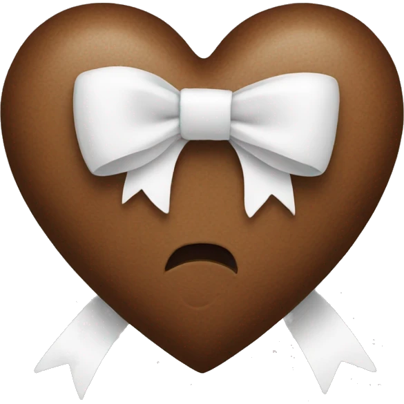 brown heart with white bow emoji