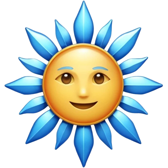 Verified badge with the body of a Sun ☀️ make the color blue and make sure they is no cartoon in it emoji