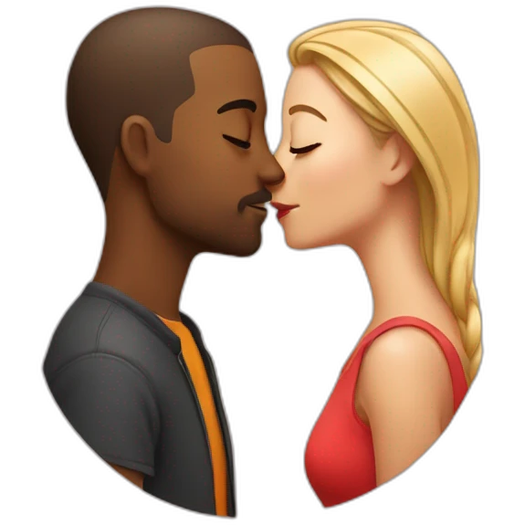 kissing mix couple emoji