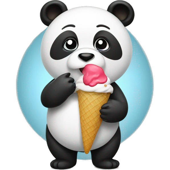 Panda eating icecream emoji