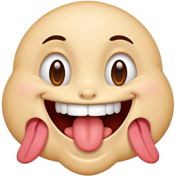 🤗 with tongue out cartoon emoji