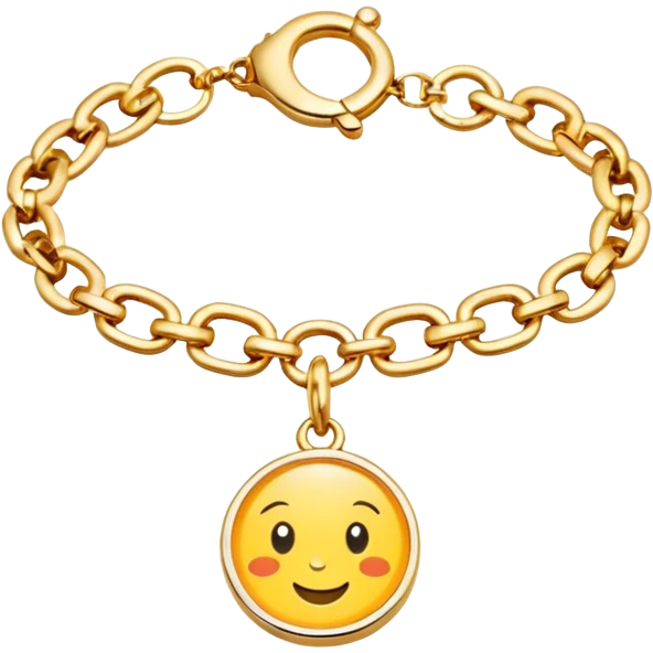 a golden bracelet with summer charms emoji