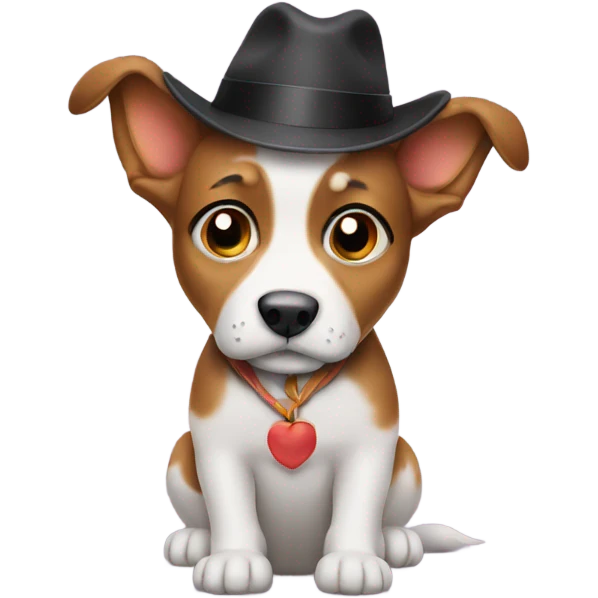 Dog with hat emoji