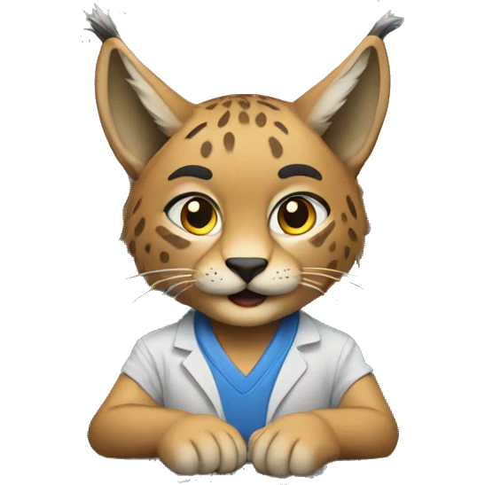 A lynx with a laptop emoji