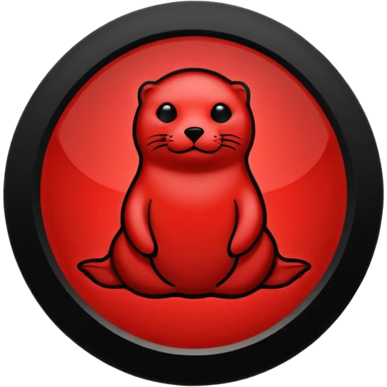 iOS sticker, summoning seal, black circle, red symbol, minimal emoji