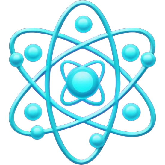 futuristic minimalistic logo icon, glowing atom, neon purple (#8B5CF6) and cyan (#00E0FF) glow, representing Atom team creativity and innovation, clean tech design, no face, 1:1 aspect ratio emoji