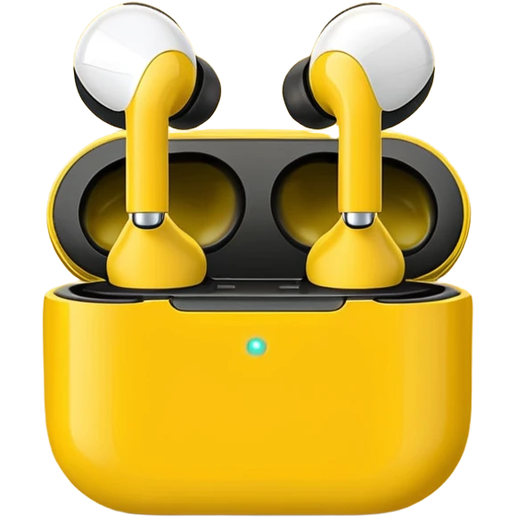 yellow wireless earbuds emoji