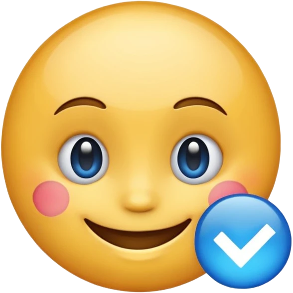 Make a emoji with blue tick emoji