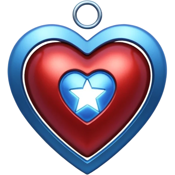 A red Iron Man heart with a glowing blue star in the center emoji