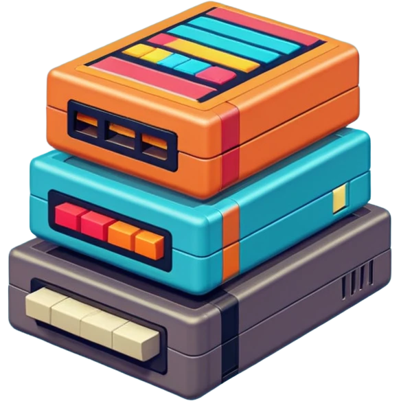 сделай пак на тему компьютерные ретро игры emoji