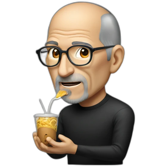 Steve jobs comiendo emoji