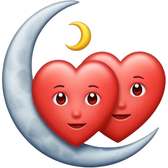 Heart and moon emoji emoji