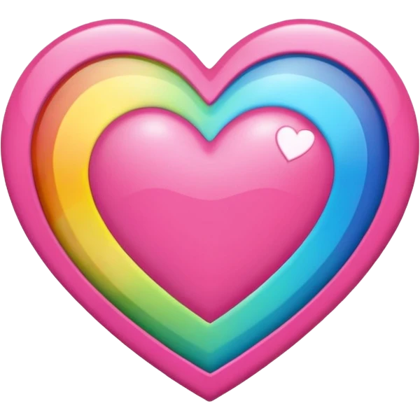 heart with a rainbow heart center emoji