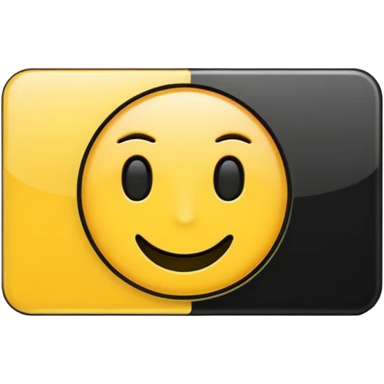 a sleek black yellow card emoji