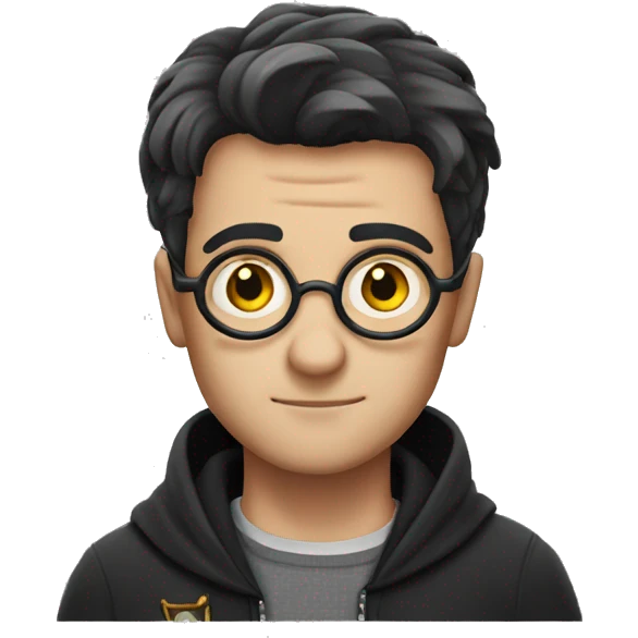 Harry Potter with a zipper on his forehead emoji
