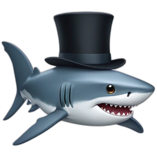 Shark with a top hat emoji