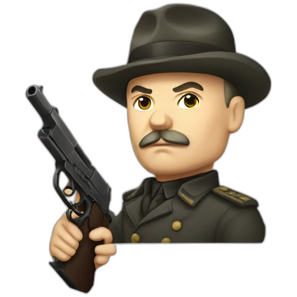 Lenin with gun emoji