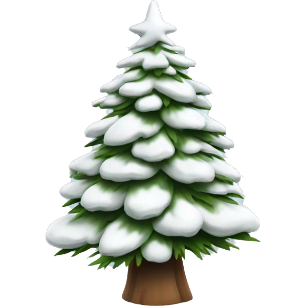  actual white fir christmas tree isolated.  emoji