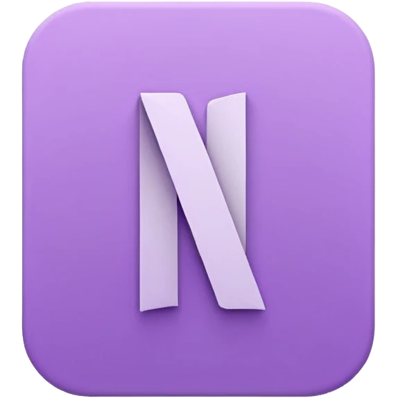 Netflix pretty aesthetic "N" logo in pastel purple emoji