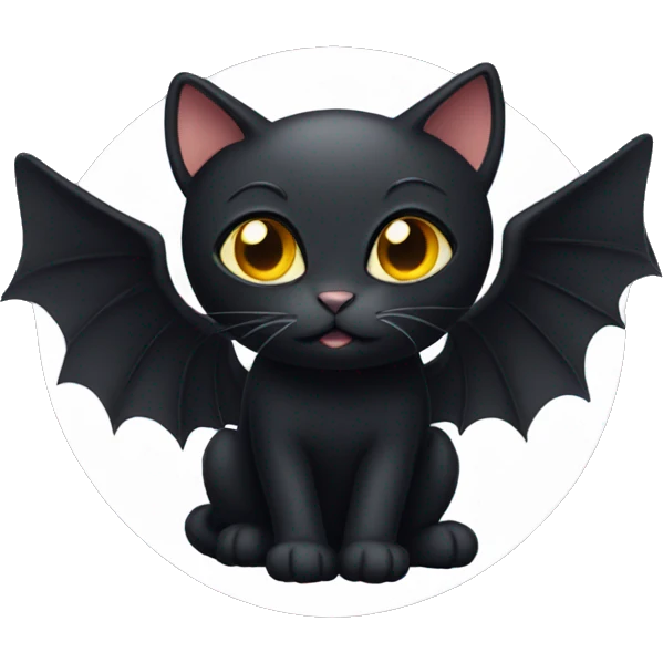 Black cat with wings emoji