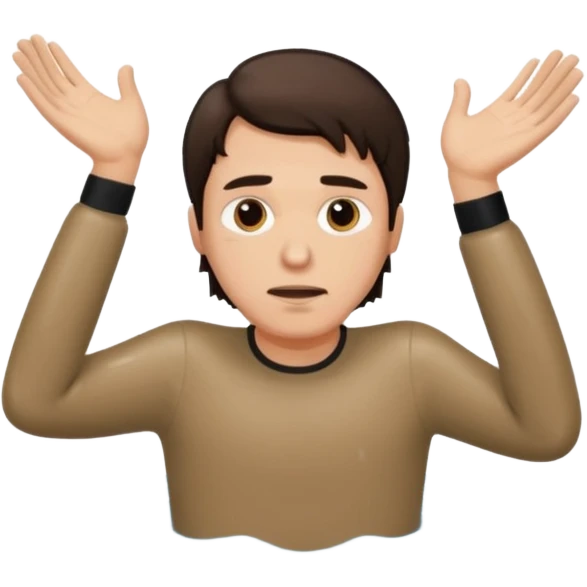 clothed brunette Man drowning emoji