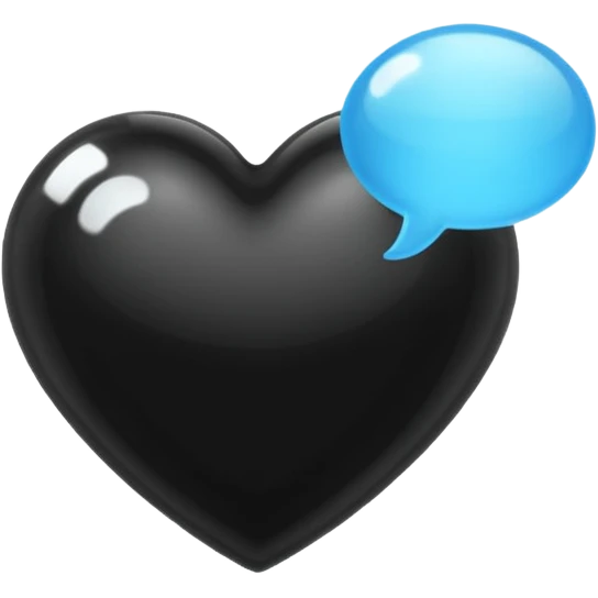 Create an emoji featuring a black heart 🖤 inside a thought bubble 💭 emoji