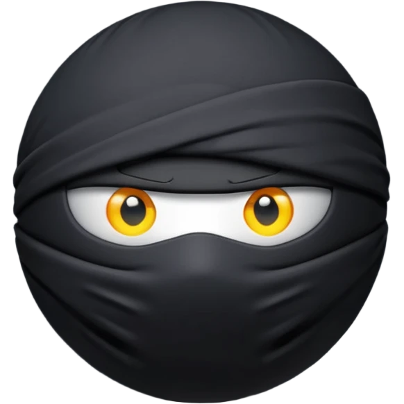 Black fabric Limbless ninja ball sphere emoji