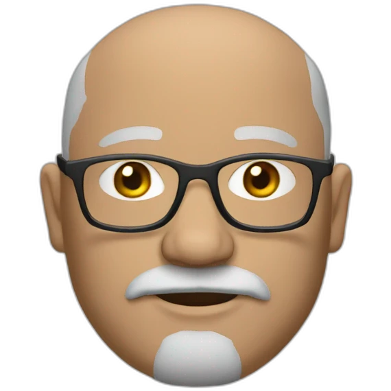 fat bald man grey beard glasses emoji
