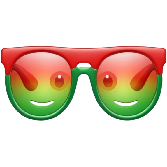 glitter red and green glasses vertically emoji