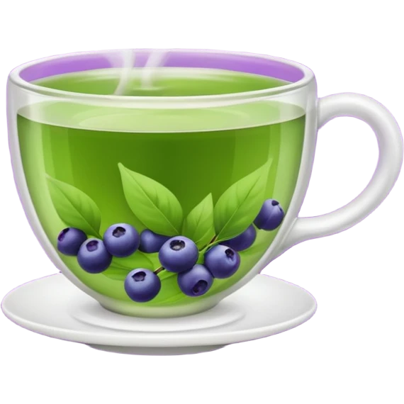 Berry green tea in a steaming cup emoji