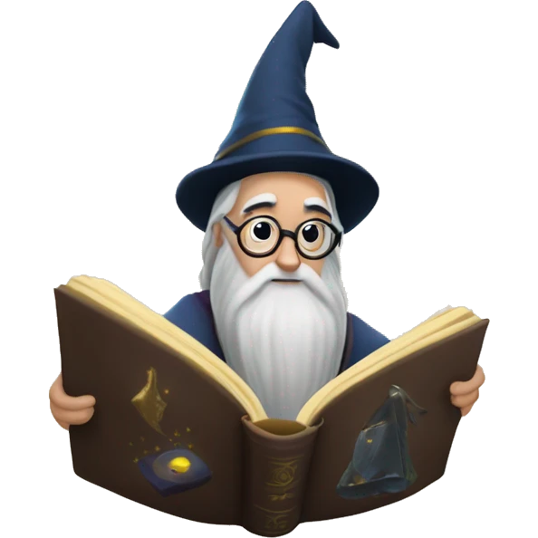 Dumbledore reading book emoji