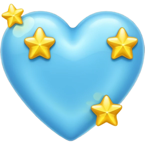 lightblue heart whit 3 stars emoji