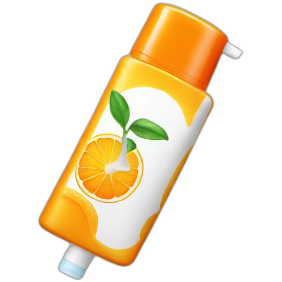 Sunscreen with orange tap emoji