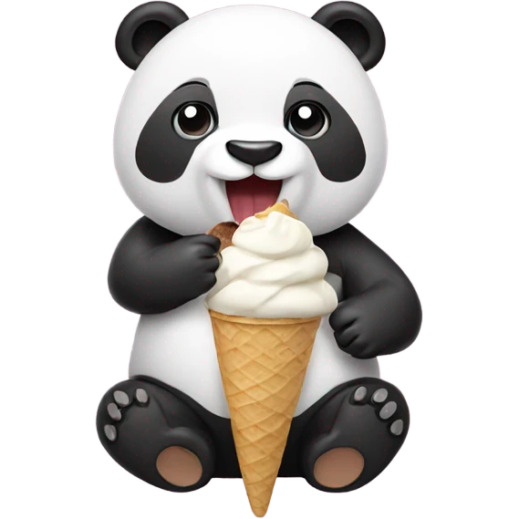 Panda eating ice cream emoji
