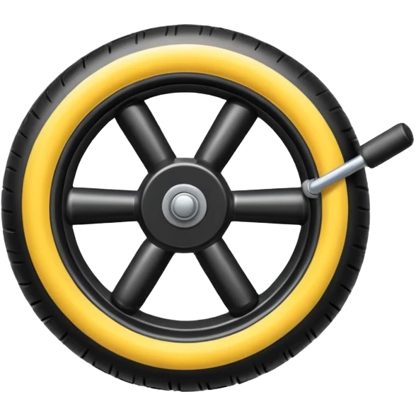 he aircraft's landing gear is one inflated, plump wheel with a strut, black in color, cartoon-style emoji