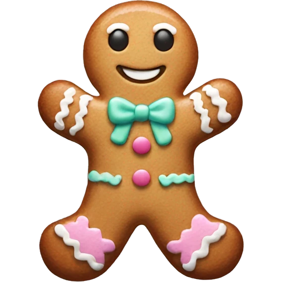 Pastel gingerbread man emoji