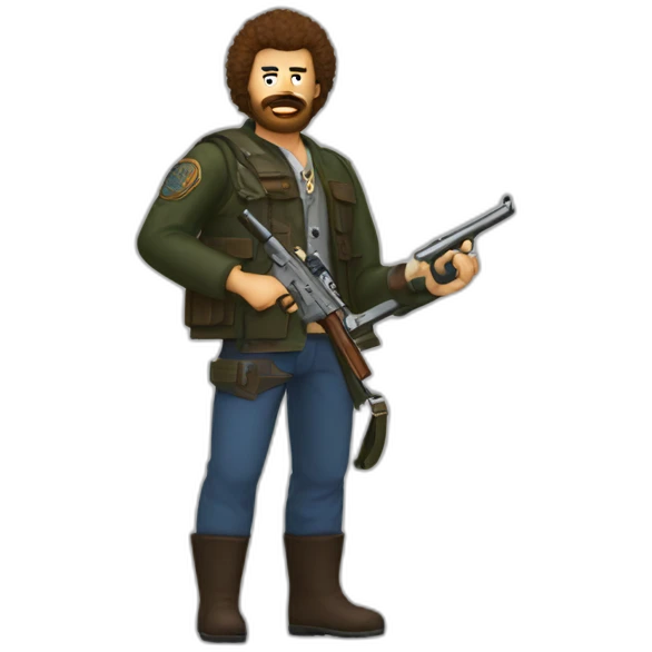 bobross with gun emoji