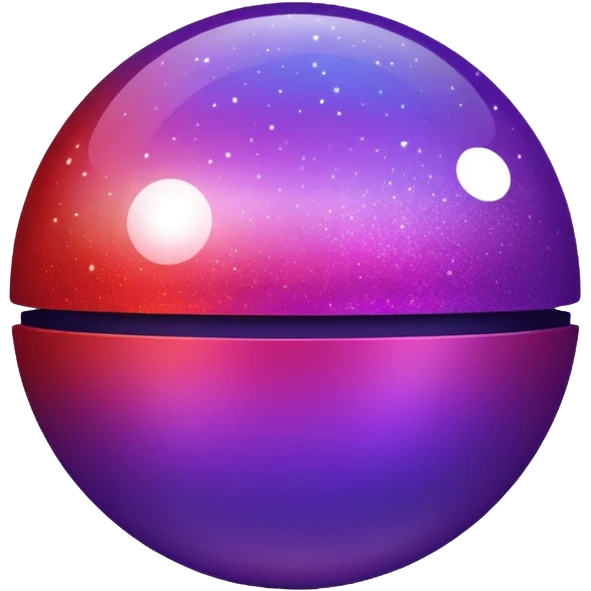 color gradient between red and purple glitter ball emoji
