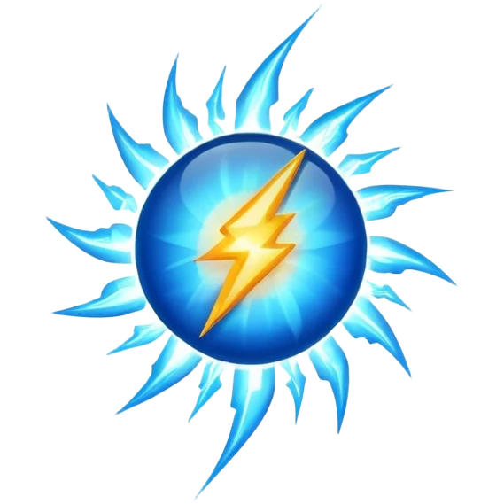 glowing blue spark, dynamic emoji