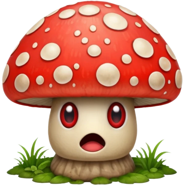 a rabid mushrooms with eyes emoji