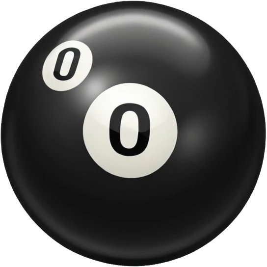 Make a black pool ball with one number 0 emoji