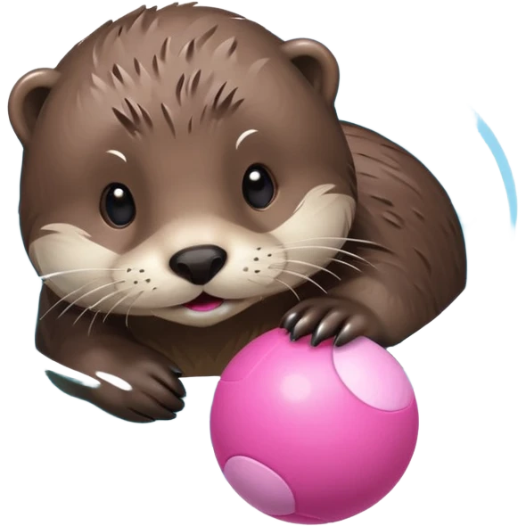 otter with pinkball and water emoji
