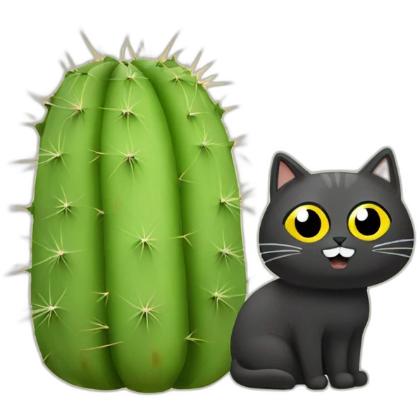 Cacus with cat emoji