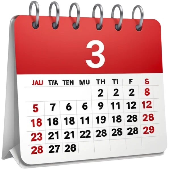 Wall calendar with red circled date emoji