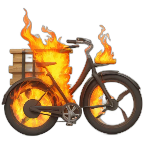 cargo bike on fire emoji