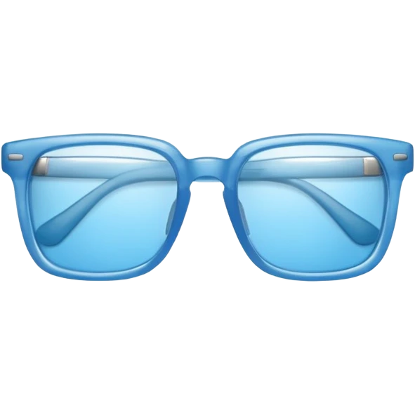 sky-blue square glasses, slightly thick frame, glossy surface,Only glasses. emoji